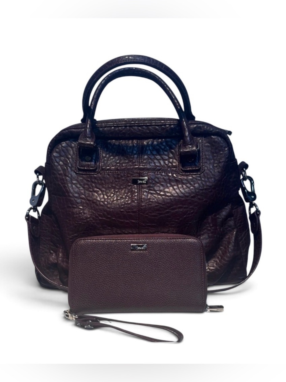 Chic Purple Handbag and Wallet Set